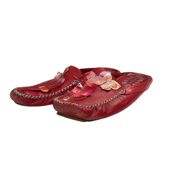 Hispanitas Anthropologie | 3D Floral Appliqué Mules/Shoes Slip-On Artsy Red 8 - Picture 17 of 17